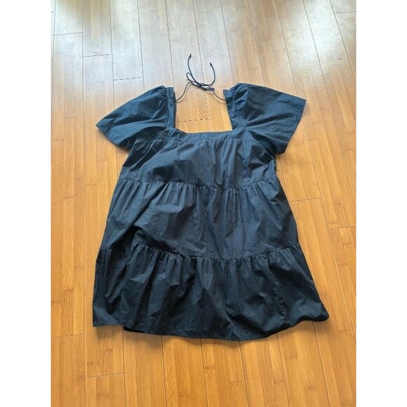 Abercrombie & Fitch Mini Trapeze Baby Doll Black Dress XLT Tall XL - Picture 1 of 3